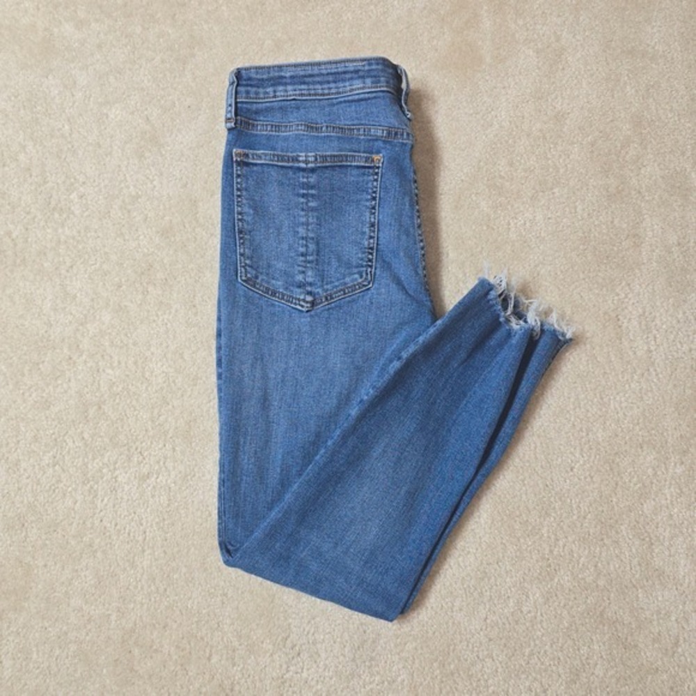 Rag & Bone Cate Mid‎ Rise Ankle Skinny Jeans Mick W Holes Distressed Size 29